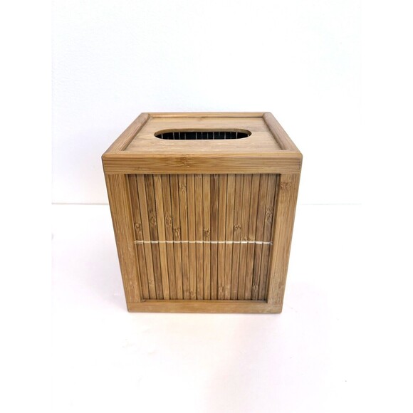 Bamboo Square Tissue Box Cover - Picture 2 of 9